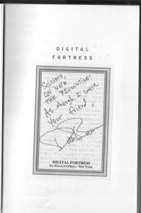 Digital Fortress Bookplate from Dan Brown